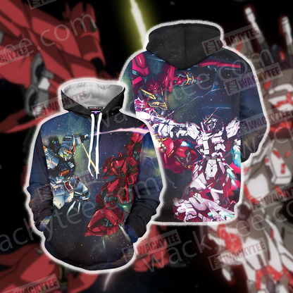 Mobile Suit Gundam Unicorn Gundam And Sinanju 3D T-shirt Hoodie