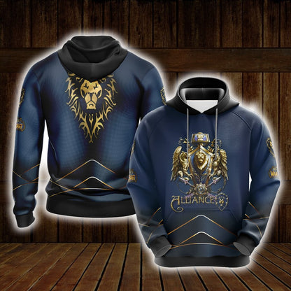 World Of Warcraft - Alliance races crest Unisex 3D T-shirt Hoodie