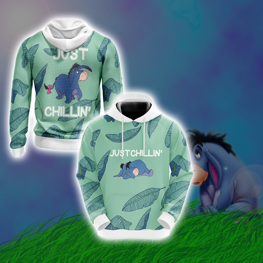 Eeyore Just Chillin Style Unisex 3D T-shirt Hoodie
