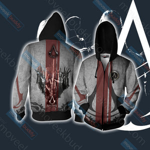 Assassin's Creed Unisex 3D T-shirt Zip Hoodie XS 