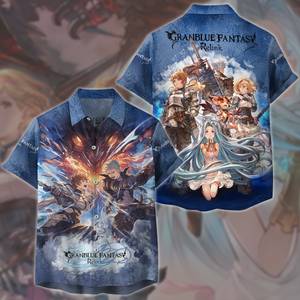 Granblue Fantasy: Relink Video Game All Over Printed T-shirt Tank Top Zip Hoodie Pullover Hoodie Hawaiian Shirt Beach Shorts Joggers Hawaiian Shirt S 