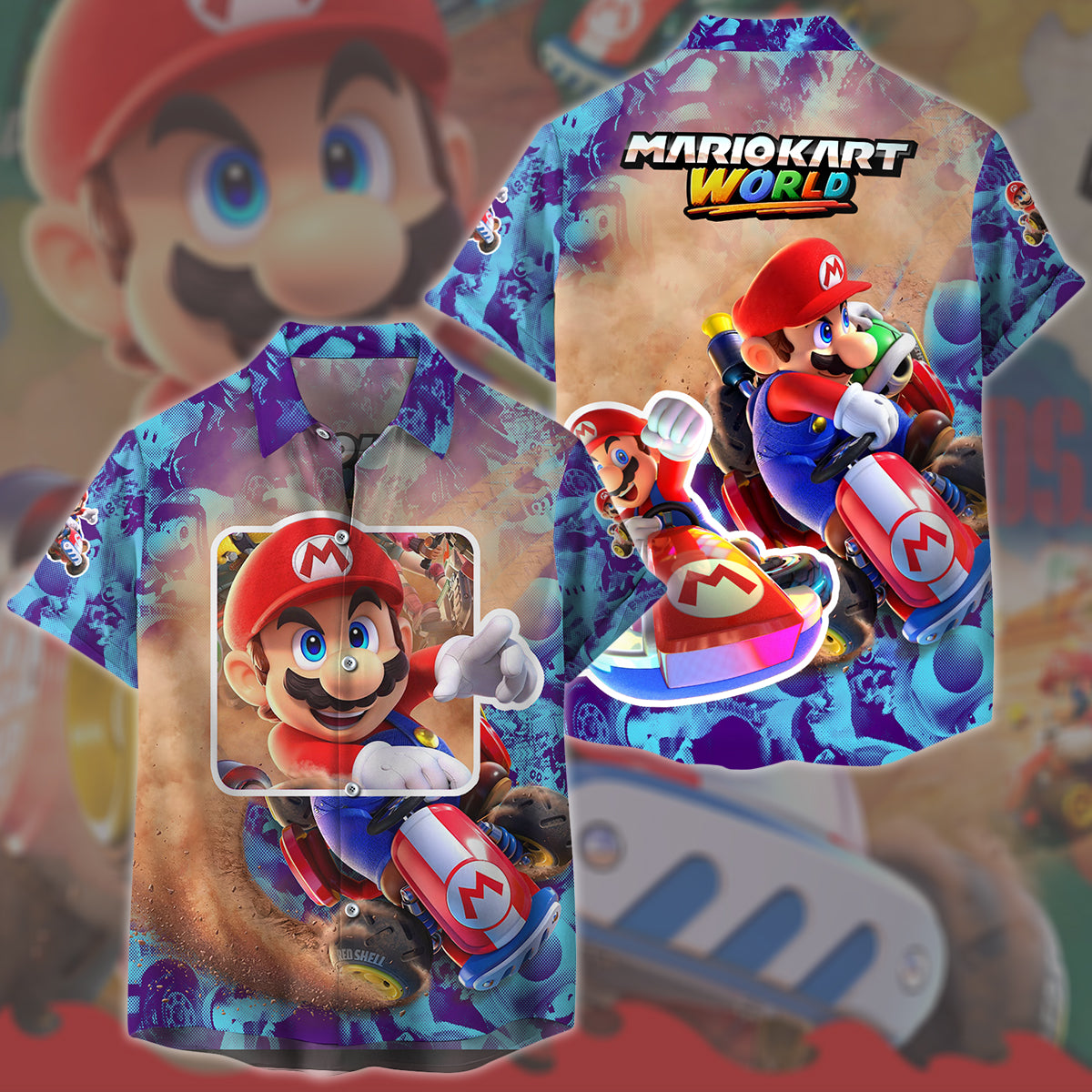 Mario Kart World Video Game All Over Printed T-shirt Tank Top Zip Hoodie Pullover Hoodie Hawaiian Shirt Beach Shorts Joggers Hawaiian Shirt