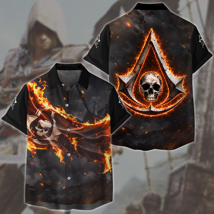 Assassin's Creed Black Flag Video Game All Over Printed T-shirt Tank Top Zip Hoodie Pullover Hoodie Hawaiian Shirt Beach Shorts Joggers Hawaiian Shirt