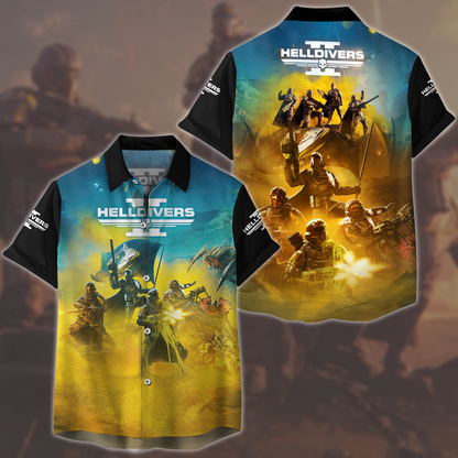 Helldivers 2 Video Game All Over Printed T-shirt Tank Top Zip Hoodie Pullover Hoodie Hawaiian Shirt Beach Shorts Joggers Hawaiian Shirt