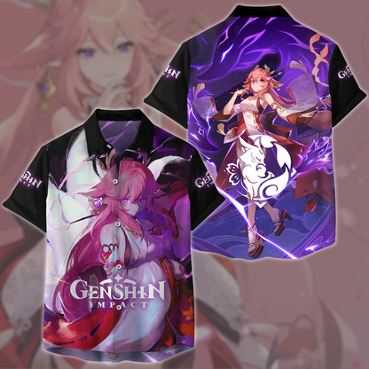 Genshin Impact Yae Miko Video Game All Over Printed T-shirt Tank Top Zip Hoodie Pullover Hoodie Hawaiian Shirt Beach Shorts Joggers Hawaiian Shirt