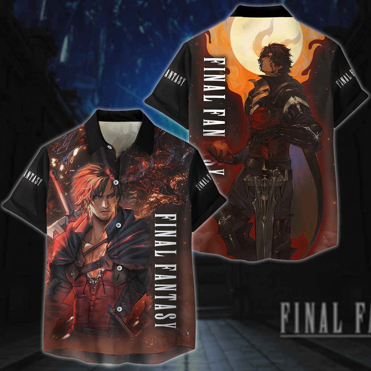 Final Fantasy XVI Video Game All-Over T-shirt Hoodie Tank Top Hawaiian Shirt Beach Shorts Joggers Hawaiian Shirt