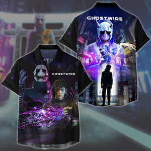 Ghostwire: Tokyo Video Game All Over Printed T-shirt Tank Top Zip Hoodie Pullover Hoodie Hawaiian Shirt Beach Shorts Joggers Hawaiian Shirt S 