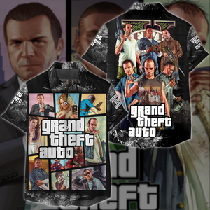 Grand Theft Auto 5 Video Game 3D All Over Printed T-shirt Tank Top Zip Hoodie Pullover Hoodie Hawaiian Shirt Beach Shorts Joggers Hawaiian Shirt S 