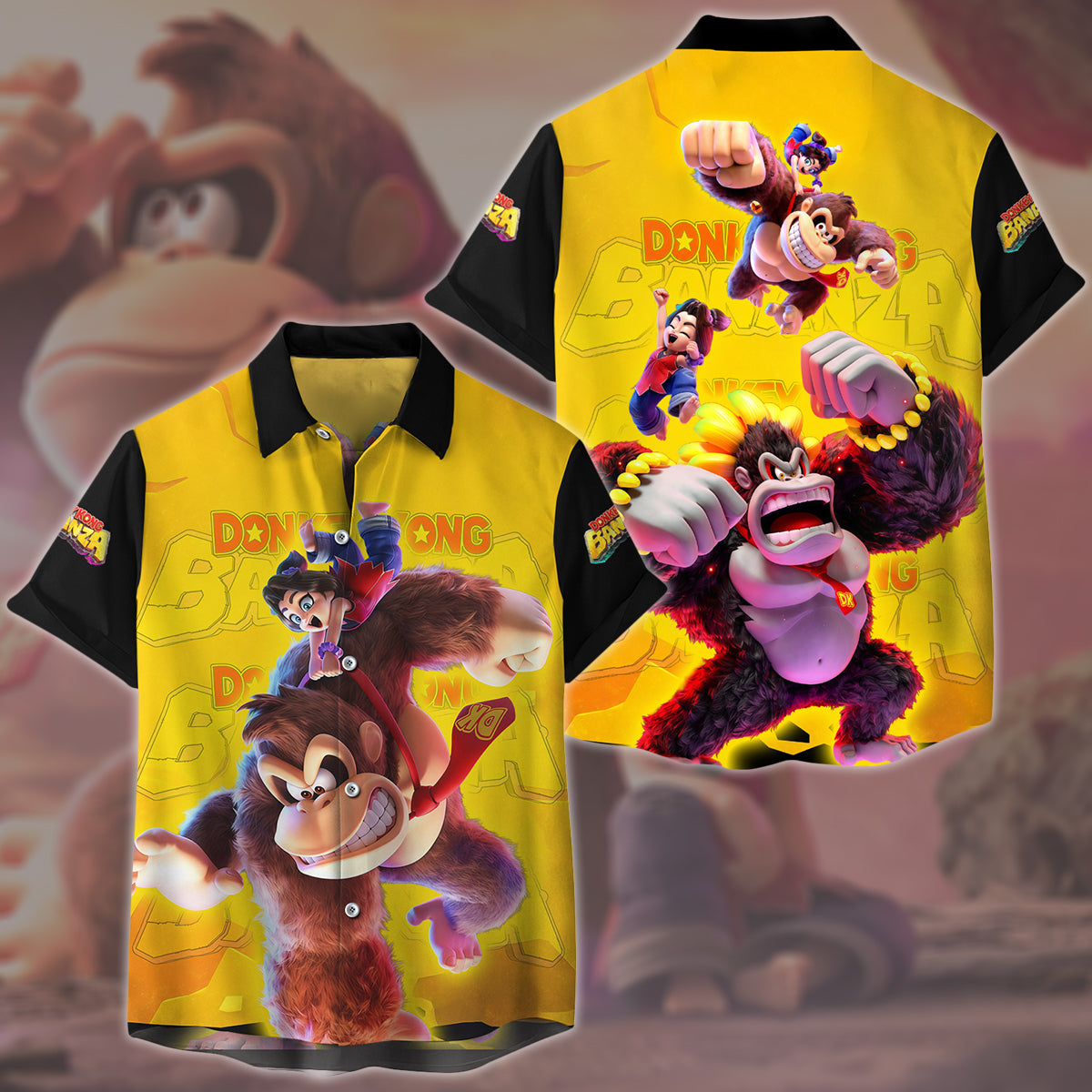 Donkey Kong Bananza Video Game All Over Printed T-shirt Tank Top Zip Hoodie Pullover Hoodie Hawaiian Shirt Beach Shorts Joggers Hawaiian Shirt