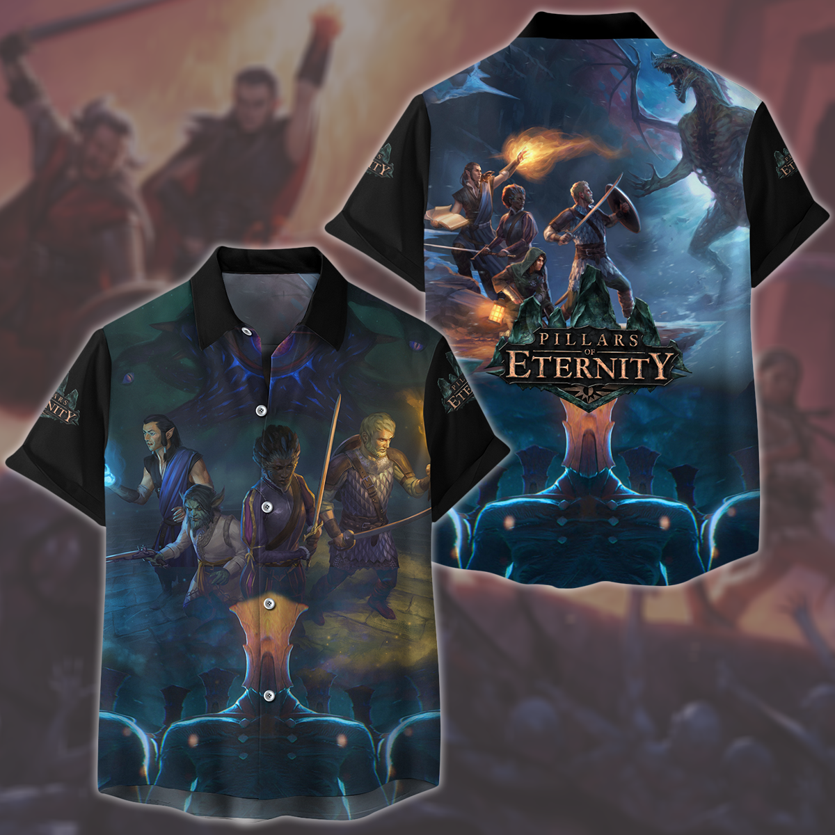 Pillars of Eternity Video Game All Over Printed T-shirt Tank Top Zip Hoodie Pullover Hoodie Hawaiian Shirt Beach Shorts Joggers Hawaiian Shirt