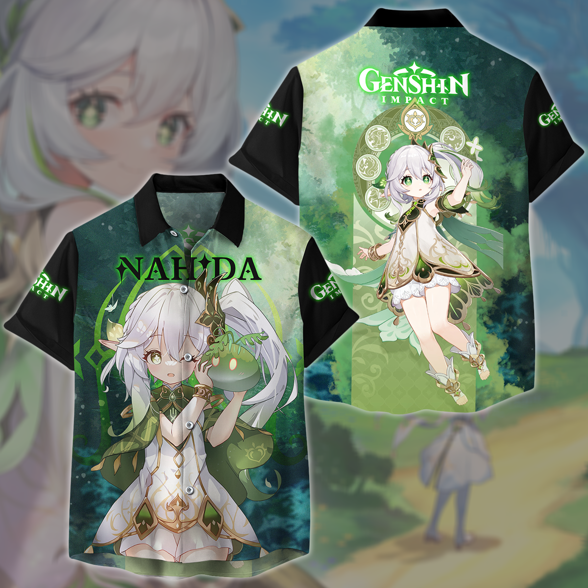 Genshin Impact Nahida Video Game All Over Printed T-shirt Tank Top Zip Hoodie Pullover Hoodie Hawaiian Shirt Beach Shorts Joggers Hawaiian Shirt