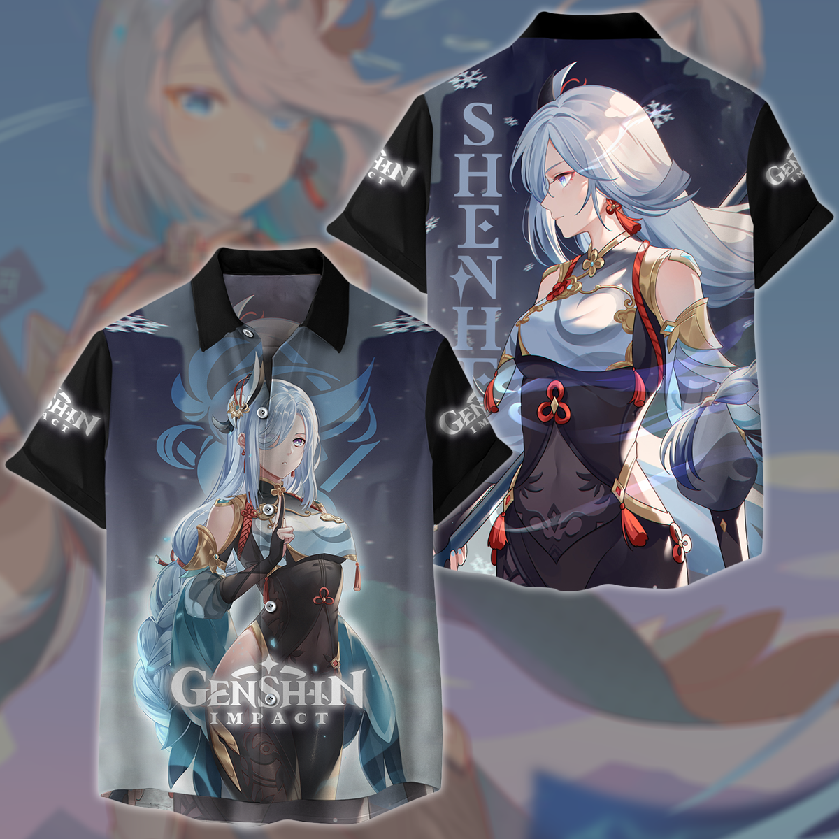 Genshin Impact Shenhe Video Game All Over Printed T-shirt Tank Top Zip Hoodie Pullover Hoodie Hawaiian Shirt Beach Shorts Joggers Hoodie
