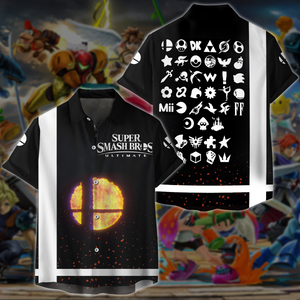 Super Smash Bros. Ultimate Video Game All Over Printed T-shirt Tank Top Zip Hoodie Pullover Hoodie Hawaiian Shirt Beach Shorts Joggers Hawaiian Shirt S 