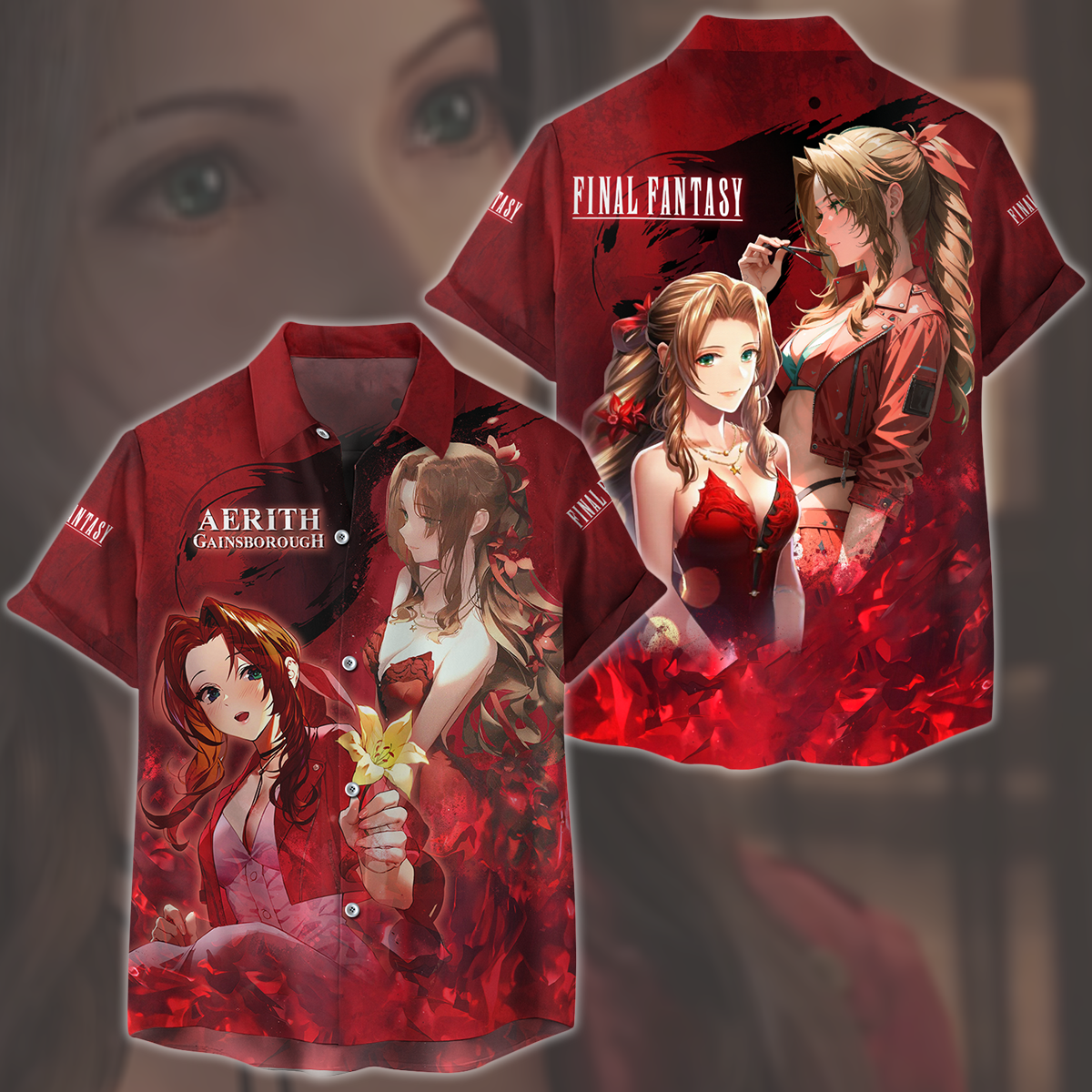 Final Fantasy VII Rebirth Aerith Gainsborough Video Game All Over Printed T-shirt Tank Top Zip Hoodie Pullover Hoodie Hawaiian Shirt Beach Shorts Joggers Hawaiian Shirt