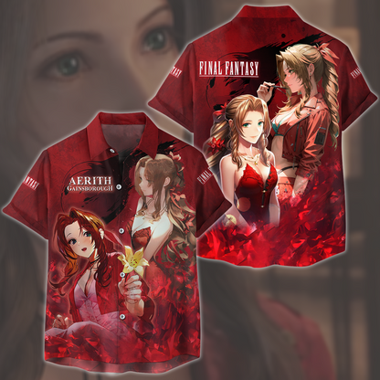 Final Fantasy VII Rebirth Aerith Gainsborough Video Game All Over Printed T-shirt Tank Top Zip Hoodie Pullover Hoodie Hawaiian Shirt Beach Shorts Joggers Hawaiian Shirt