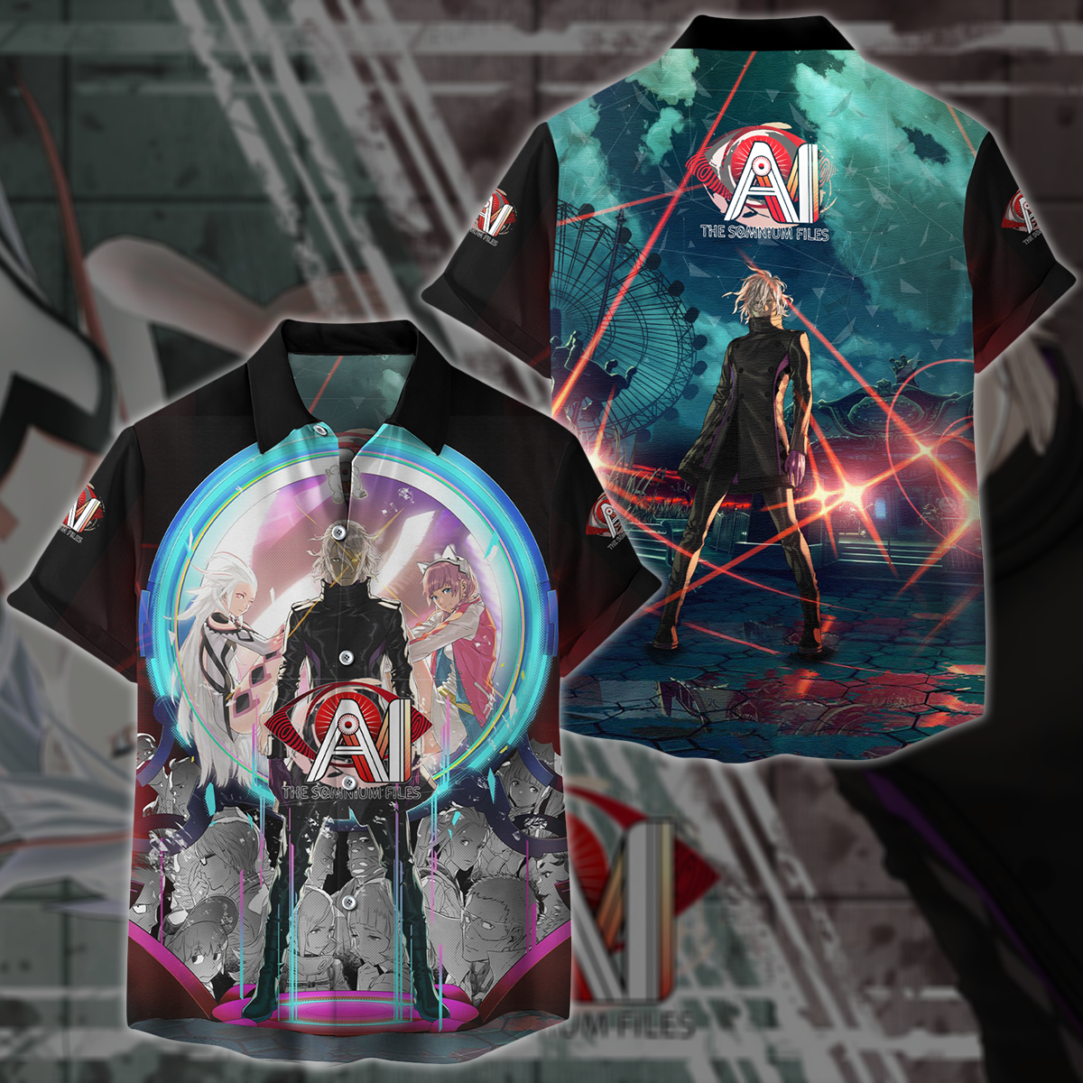 AI: The Somnium Files Video Game All Over Printed T-shirt Tank Top Zip Hoodie Pullover Hoodie Hawaiian Shirt Beach Shorts Joggers Hawaiian Shirt