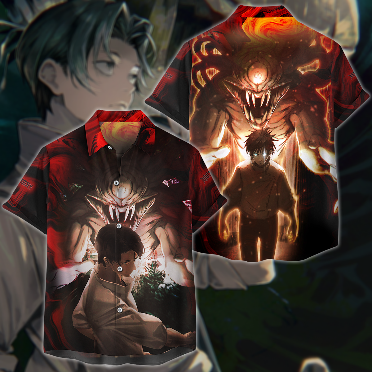 Jujutsu Kaisen Yuta & Cursed Rika 3D All Over Print T-shirt Tank Top Zip Hoodie Pullover Hoodie Hawaiian Shirt Beach Shorts Jogger Hawaiian Shirt