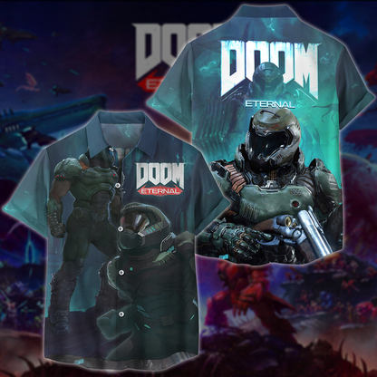 Doom Eternal Video Game All Over Printed T-shirt Tank Top Zip Hoodie Pullover Hoodie Hawaiian Shirt Beach Shorts Joggers Hawaiian Shirt