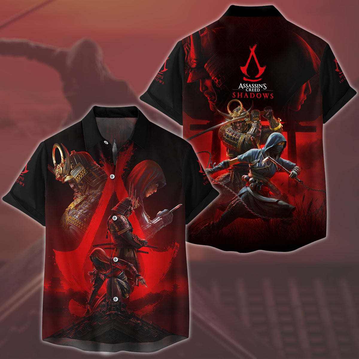 Assassin's Creed Shadows Video Game All Over Printed T-shirt Tank Top Zip Hoodie Pullover Hoodie Hawaiian Shirt Beach Shorts Joggers Hawaiian Shirt