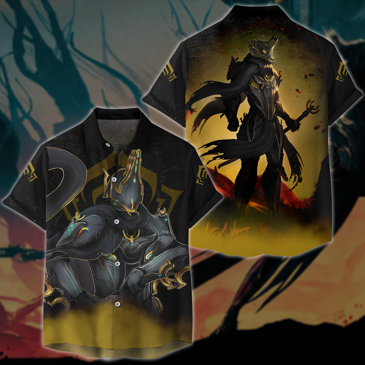 Warframe Video Game All Over Printed T-shirt Tank Top Zip Hoodie Pullover Hoodie Hawaiian Shirt Beach Shorts Joggers Hawaiian Shirt