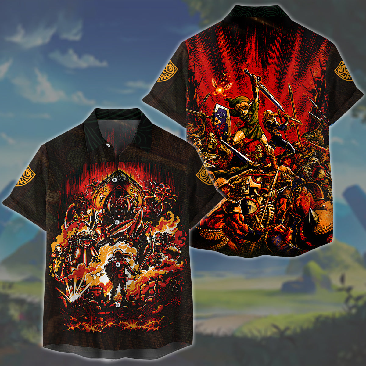 The Legend of Zelda Ocarina of Time Video Game All Over Printed T-shirt Tank Top Zip Hoodie Pullover Hoodie Hawaiian Shirt Beach Shorts Joggers