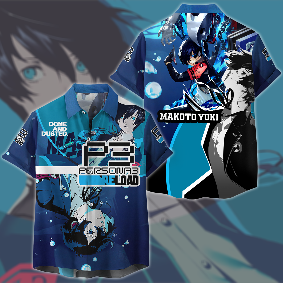 Persona 3 Reload Makoto Yuki Video Game All Over Printed T-shirt Tank Top Zip Hoodie Pullover Hoodie Hawaiian Shirt Beach Shorts Joggers Hawaiian Shirt