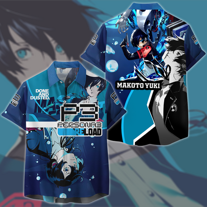 Persona 3 Reload Makoto Yuki Video Game All Over Printed T-shirt Tank Top Zip Hoodie Pullover Hoodie Hawaiian Shirt Beach Shorts Joggers Hawaiian Shirt