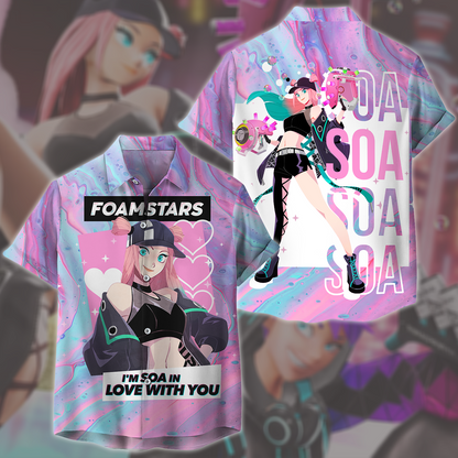Foamstars Video Game All Over Printed T-shirt Tank Top Zip Hoodie Pullover Hoodie Hawaiian Shirt Beach Shorts Joggers Hawaiian Shirt