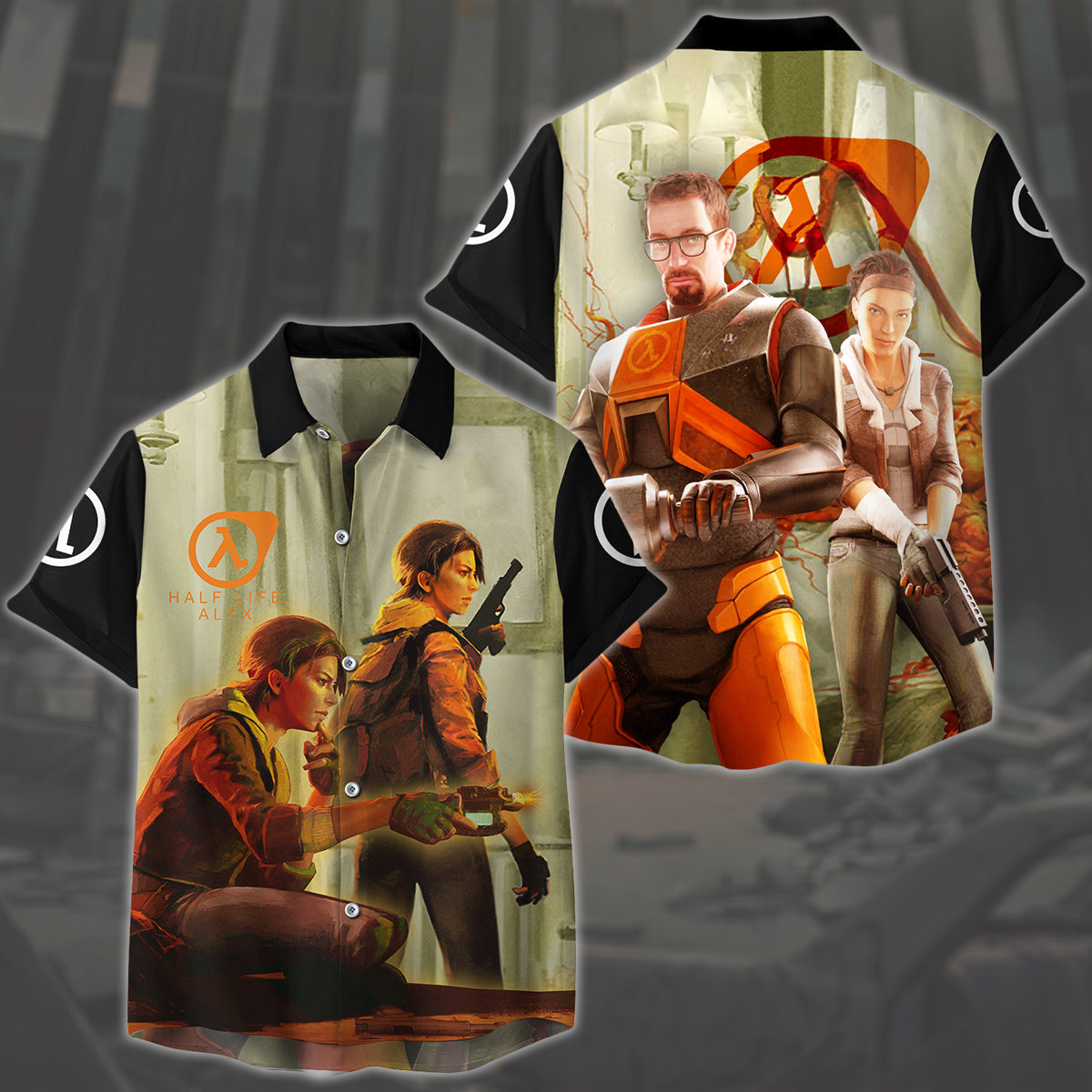 Half-Life: Alyx Video Game All Over Printed T-shirt Tank Top Zip Hoodie Pullover Hoodie Hawaiian Shirt Beach Shorts Joggers Hawaiian Shirt