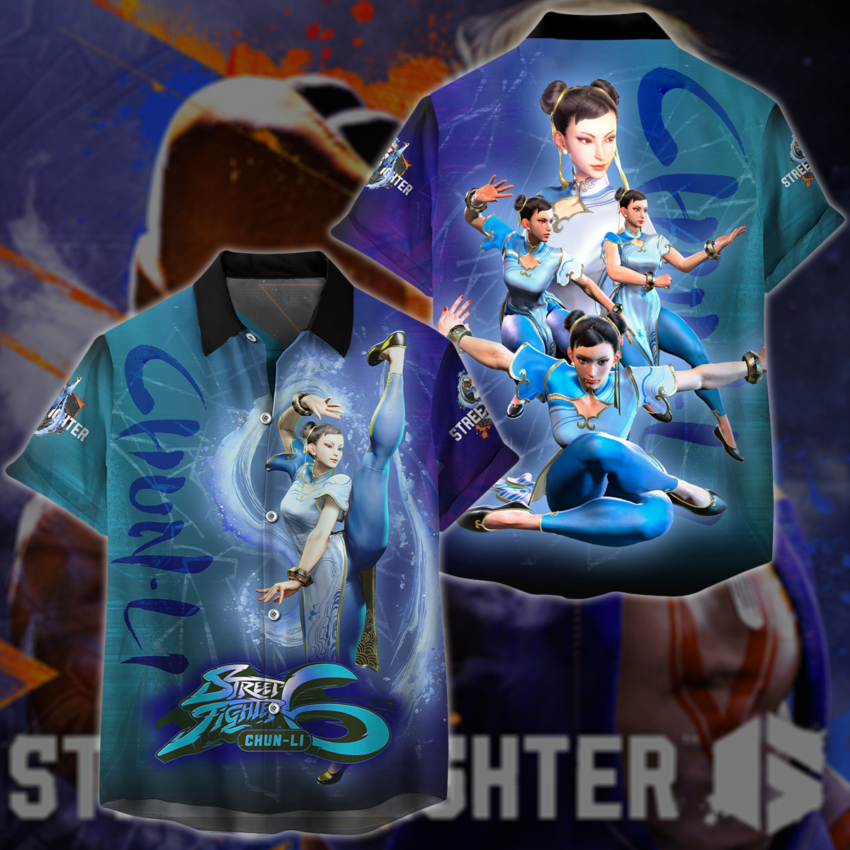 Street Fighter 6 Chun-Li Video Game All-Over T-shirt Hoodie Tank Top Hawaiian Shirt Beach Shorts Joggers Hawaiian Shirt
