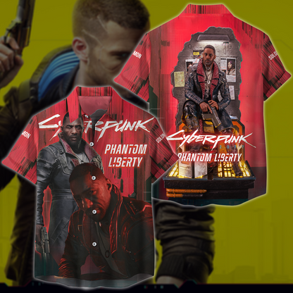 Cyberpunk 2077: Phantom Liberty Video Game All Over Printed T-shirt Tank Top Zip Hoodie Pullover Hoodie Hawaiian Shirt Beach Shorts Joggers Hawaiian Shirt