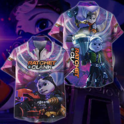 Ratchet & Clank Video Game All Over Printed T-shirt Tank Top Zip Hoodie Pullover Hoodie Hawaiian Shirt Beach Shorts Joggers Hawaiian Shirt