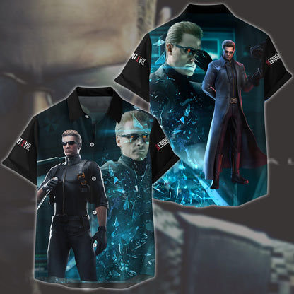 Resident Evil Albert Wesker Video Game All Over Printed T-shirt Tank Top Zip Hoodie Pullover Hoodie Hawaiian Shirt Beach Shorts Joggers
