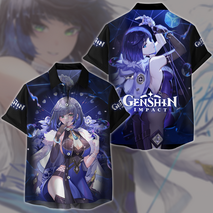 Genshin Impact Yelan Video Game All Over Printed T-shirt Tank Top Zip Hoodie Pullover Hoodie Hawaiian Shirt Beach Shorts Joggers Hawaiian Shirt