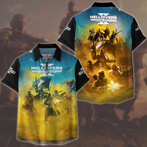Helldivers 2 Video Game All Over Printed T-shirt Tank Top Zip Hoodie Pullover Hoodie Hawaiian Shirt Beach Shorts Joggers Hawaiian Shirt S 
