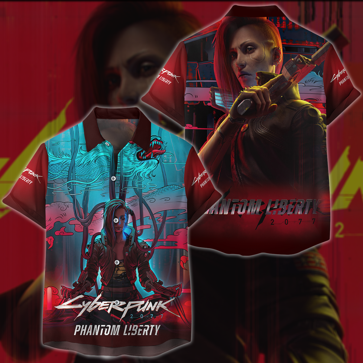 Cyberpunk 2077 2.0 Video Game All Over Printed T-shirt Tank Top Zip Hoodie Pullover Hoodie Hawaiian Shirt Beach Shorts Joggers Hawaiian Shirt