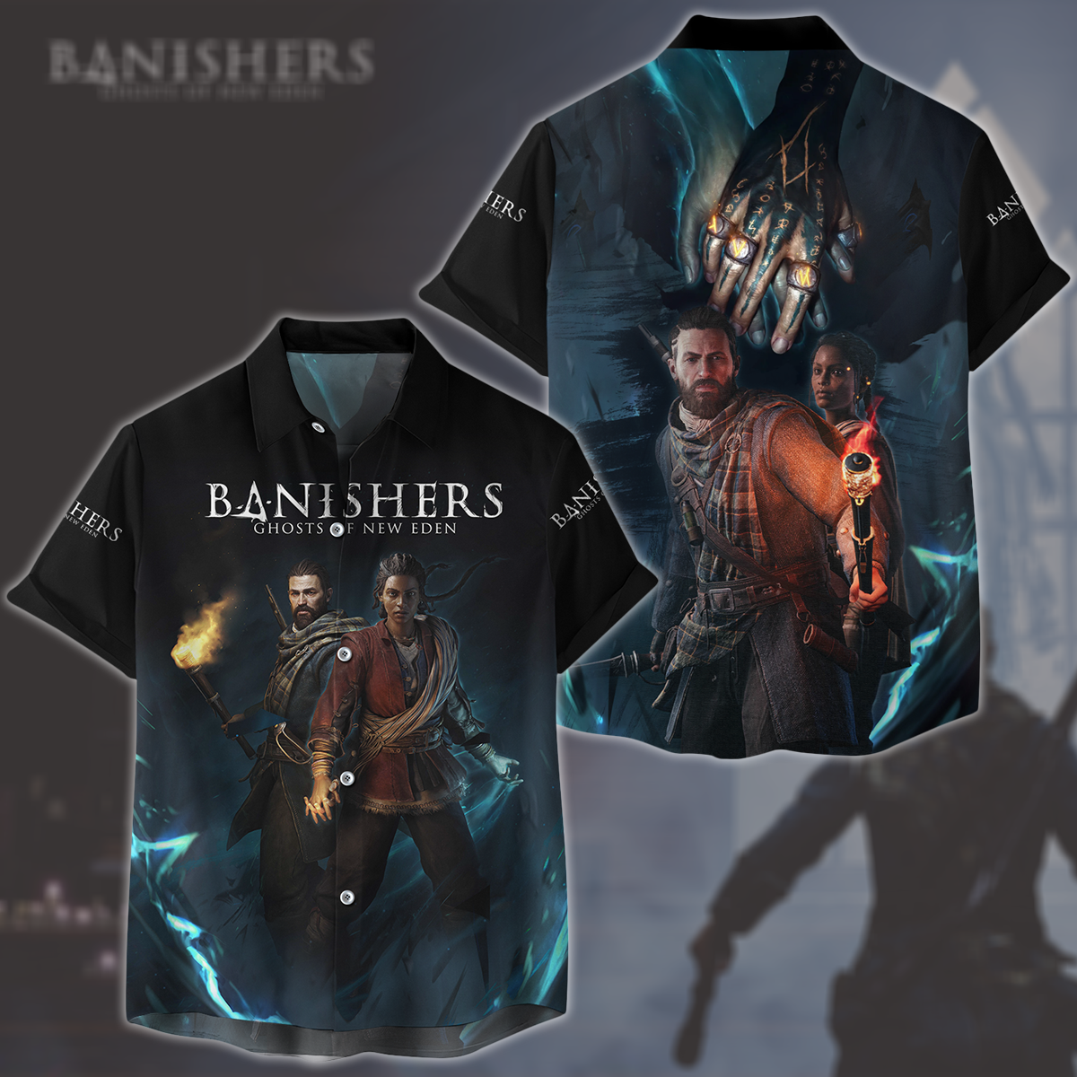 Banishers: Ghosts of New Eden Video Game All Over Printed T-shirt Tank Top Zip Hoodie Pullover Hoodie Hawaiian Shirt Beach Shorts Joggers Hawaiian Shirt