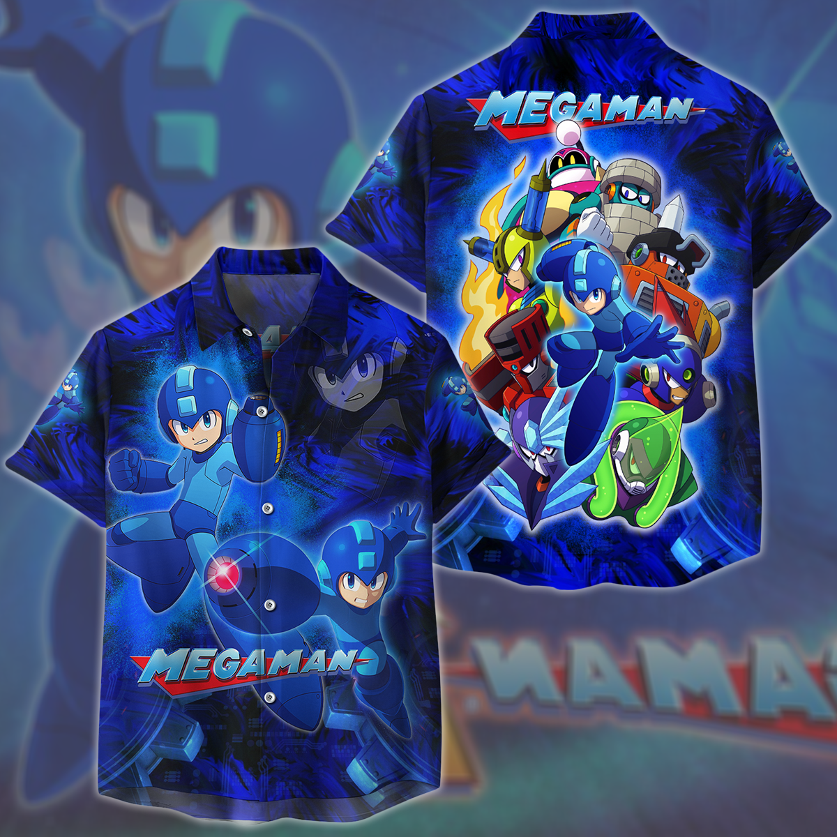 Mega Man Video Game All Over Printed T-shirt Tank Top Zip Hoodie Pullover Hoodie Hawaiian Shirt Beach Shorts Joggers Hawaiian Shirt