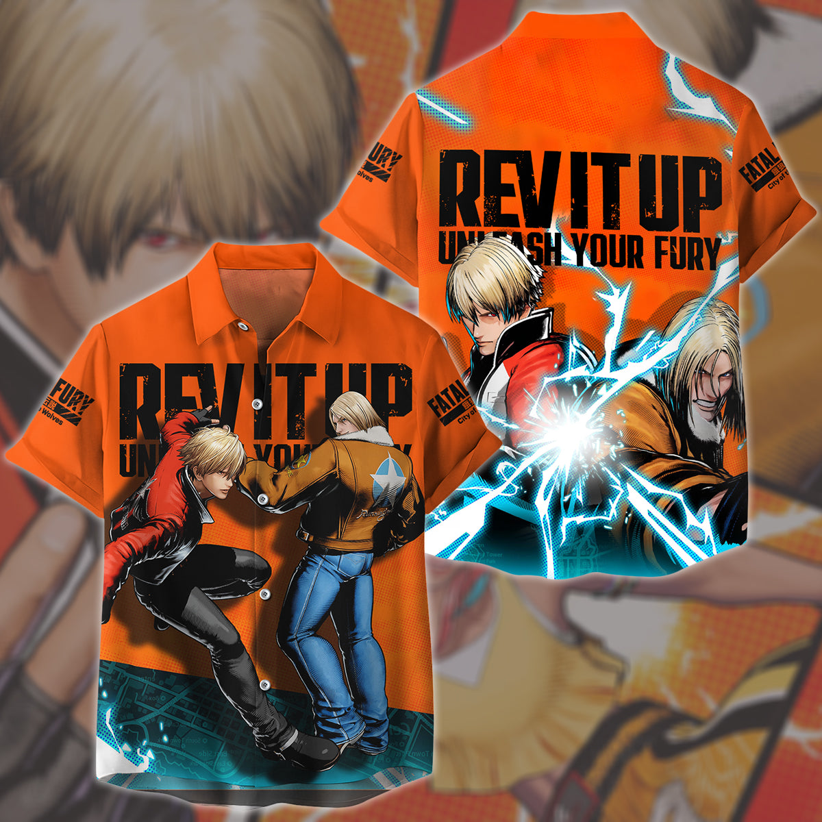 Fatal Fury: City of the Wolves Video Game All Over Printed T-shirt Tank Top Zip Hoodie Pullover Hoodie Hawaiian Shirt Beach Shorts Joggers Hawaiian Shirt