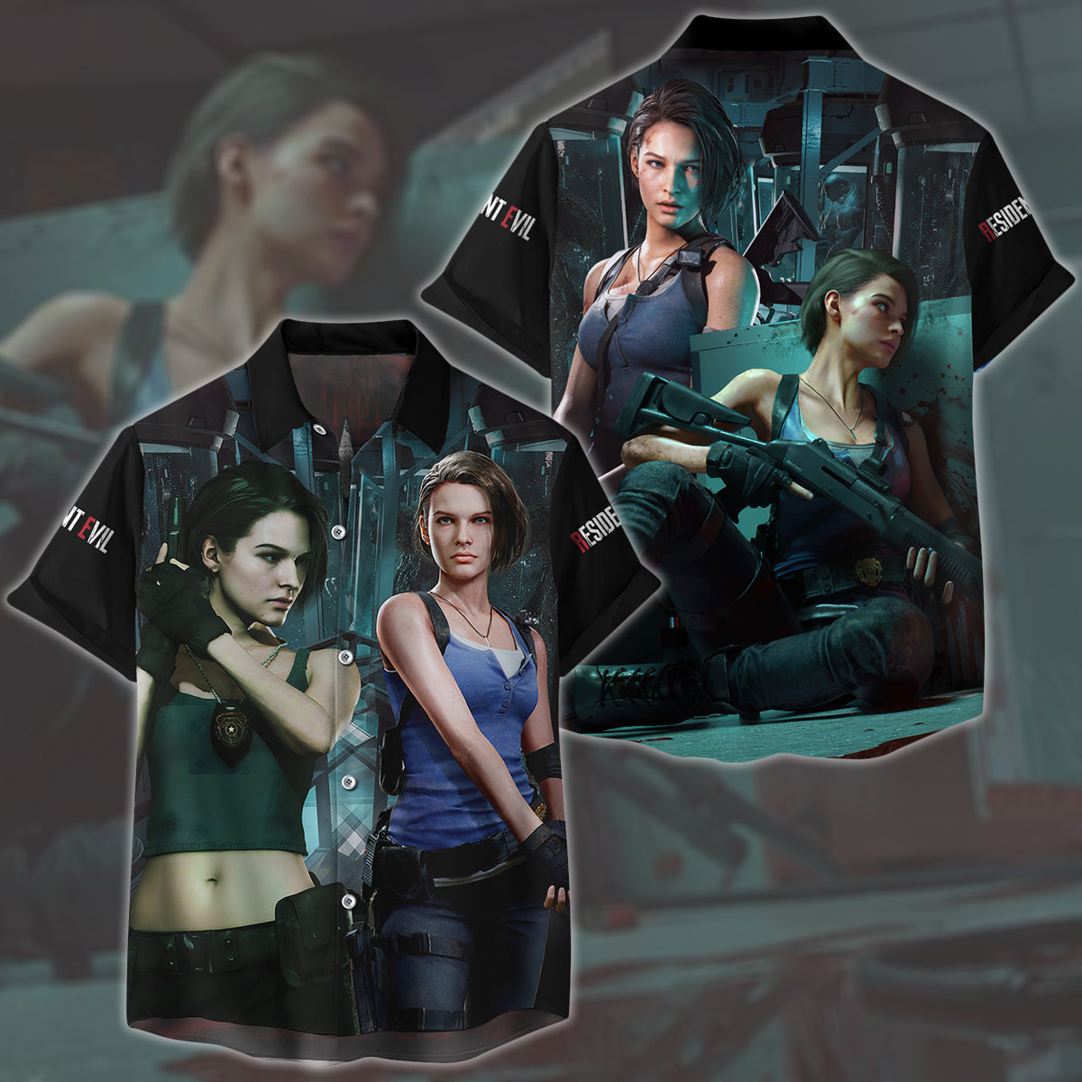 Resident Evil Jill Valentine Video Game All Over Printed T-shirt Tank Top Zip Hoodie Pullover Hoodie Hawaiian Shirt Beach Shorts Joggers