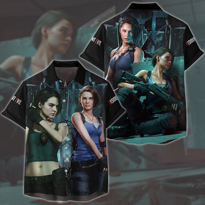 Resident Evil Jill Valentine Video Game All Over Printed T-shirt Tank Top Zip Hoodie Pullover Hoodie Hawaiian Shirt Beach Shorts Joggers