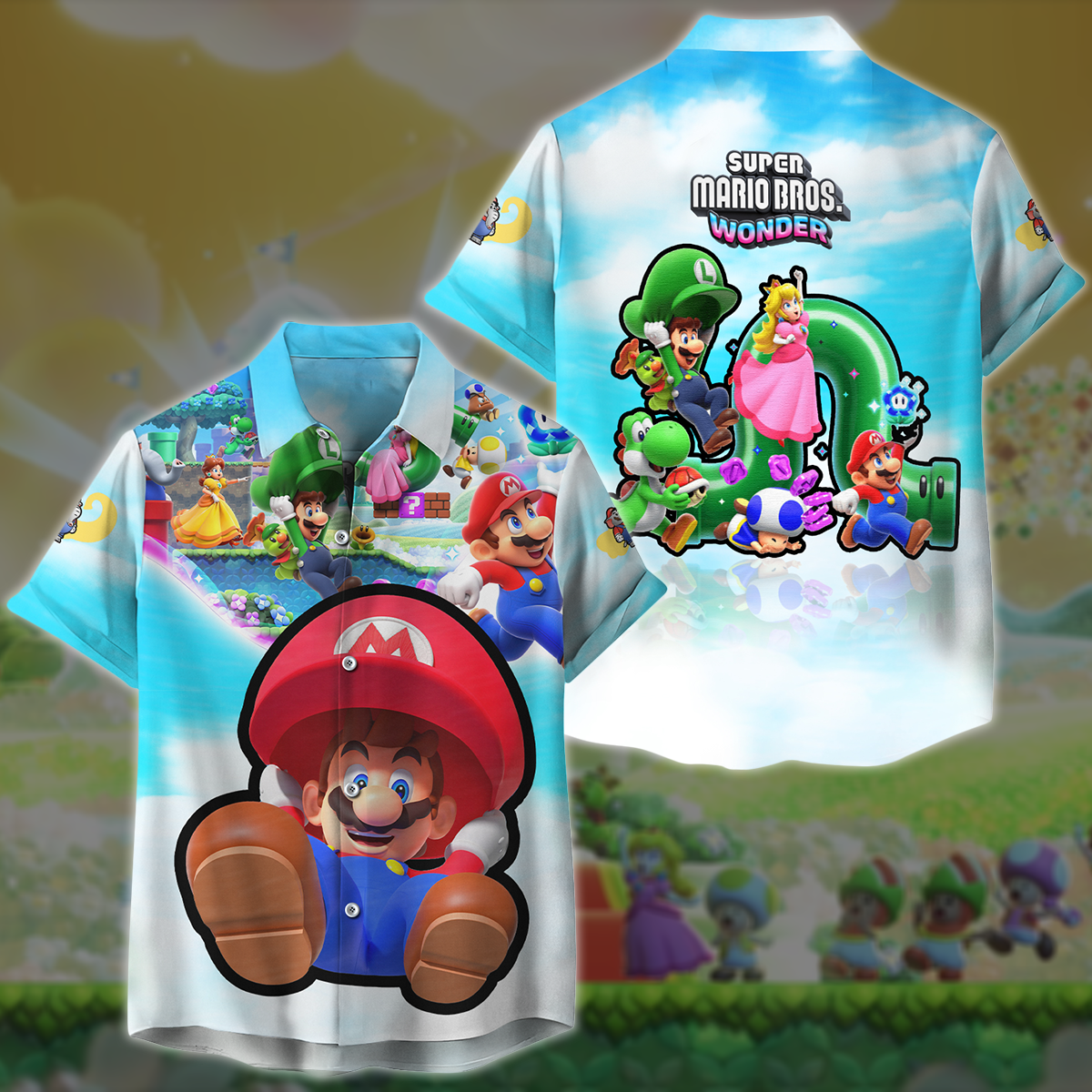 Super Mario Bros. Wonder Video Game All Over Printed T-shirt Tank Top Zip Hoodie Pullover Hoodie Hawaiian Shirt Beach Shorts Joggers Hawaiian Shirt