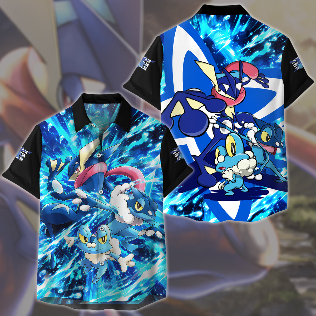 Greninja Evolution Video Game All Over Printed T-shirt Tank Top Zip Hoodie Pullover Hoodie Hawaiian Shirt Beach Shorts Joggers Hawaiian Shirt