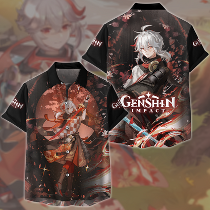 Genshin Impact Kaedehara Kazuha Video Game All Over Printed T-shirt Tank Top Zip Hoodie Pullover Hoodie Hawaiian Shirt Beach Shorts Joggers Hawaiian Shirt