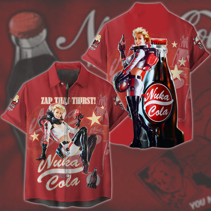 Fallout Nuka-Cola Video Game All Over Printed T-shirt Tank Top Zip Hoodie Pullover Hoodie Hawaiian Shirt Beach Shorts Joggers