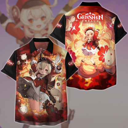 Genshin Impact Klee Video Game All Over Printed T-shirt Tank Top Zip Hoodie Pullover Hoodie Hawaiian Shirt Beach Shorts Joggers Hawaiian Shirt