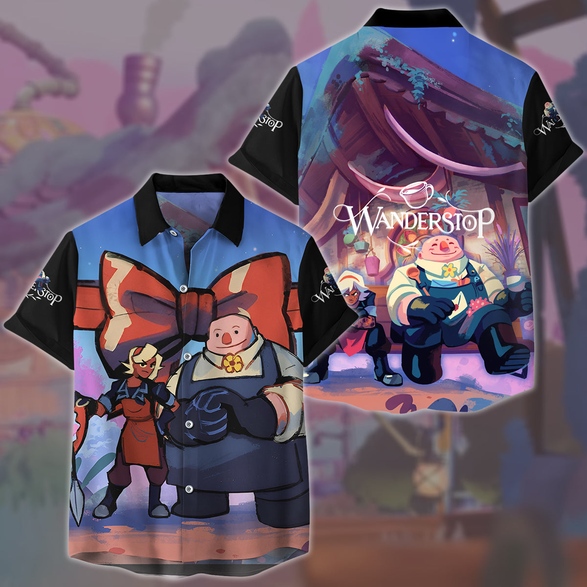 Wanderstop Video Game All Over Printed T-shirt Tank Top Zip Hoodie Pullover Hoodie Hawaiian Shirt Beach Shorts Joggers Hawaiian Shirt