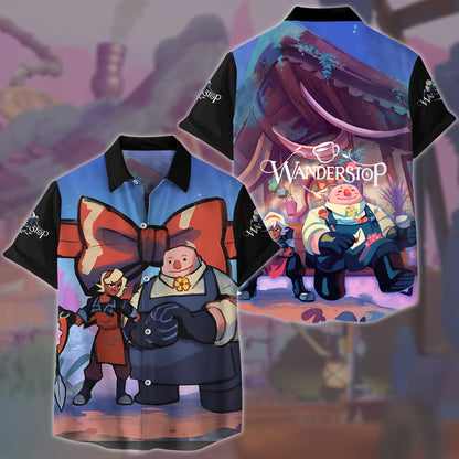 Wanderstop Video Game All Over Printed T-shirt Tank Top Zip Hoodie Pullover Hoodie Hawaiian Shirt Beach Shorts Joggers Hawaiian Shirt