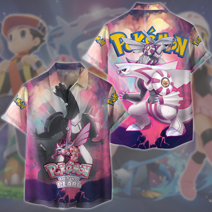 Pokemon Shining Pearl Video Game All Over Printed T-shirt Tank Top Zip Hoodie Pullover Hoodie Hawaiian Shirt Beach Shorts Joggers Hawaiian Shirt
