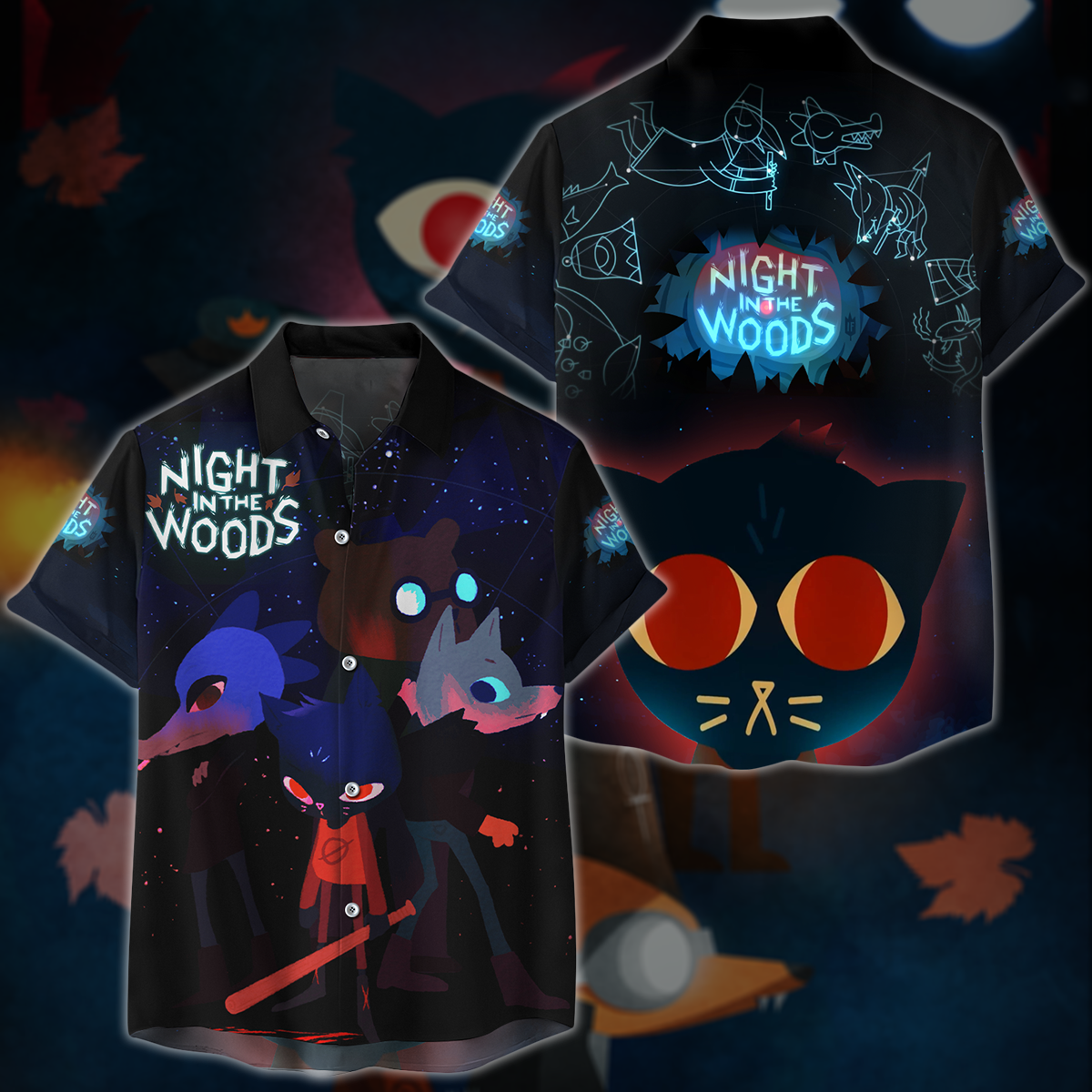 Night in the Woods Video Game All-Over T-shirt Hoodie Tank Top Hawaiian Shirt Beach Shorts Joggers Hawaiian Shirt